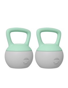 SPORTNOW 2 x 10kg Soft Kettlebell, Kettle Bell with Non-Slip Handle, for Home Gym, Strength Training, Cardio - Grey and Green A9