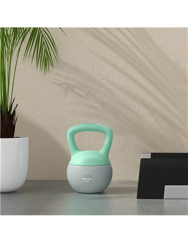 SPORTNOW 2 x 10kg Soft Kettlebell, Kettle Bell with Non-Slip Handle, for Home Gym, Strength Training, Cardio - Grey and Green A9
