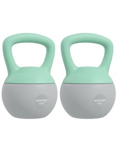 SPORTNOW 2 x 6kg Soft Kettlebell, Kettle Bell with Non-Slip Handle, for Home Gym, Strength Training, Cardio - Grey and Green A91