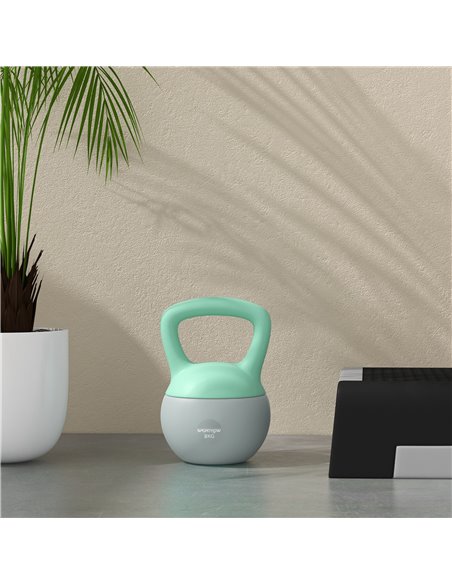 SPORTNOW 2 x 8kg Soft Kettlebell, Kettle Bell with Non-Slip Handle, for Home Gym, Strength Training, Cardio - Grey and Green A91 - pic 102220 | FastDaddyshop