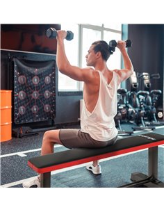 SPORTNOW Flat Weight Bench, 300KG Weight Capacity Workout Bench with Dumbbell Rack A91-337V00BK 2