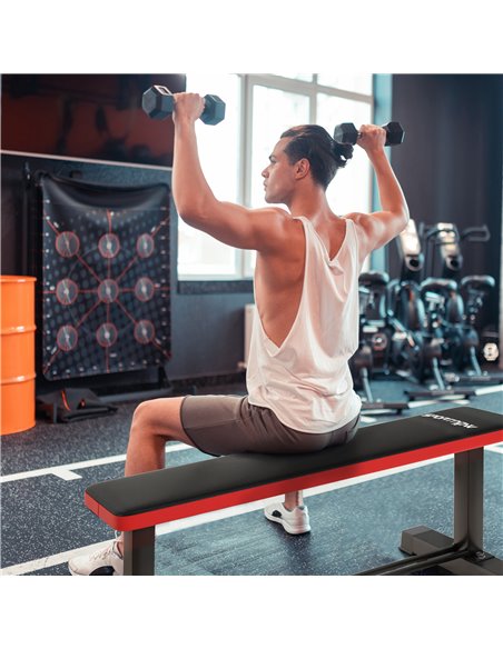 SPORTNOW Flat Weight Bench, 300KG Weight Capacity Workout Bench with Dumbbell Rack A91-337V00BK - pic 102224 | FastDaddyshop