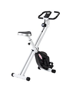 SPORTNOW Folding and Quiet Exercise Bike with 8-Level Magnetic Resistance and Heart Rate Sensor, for Home Gym, Black and White A