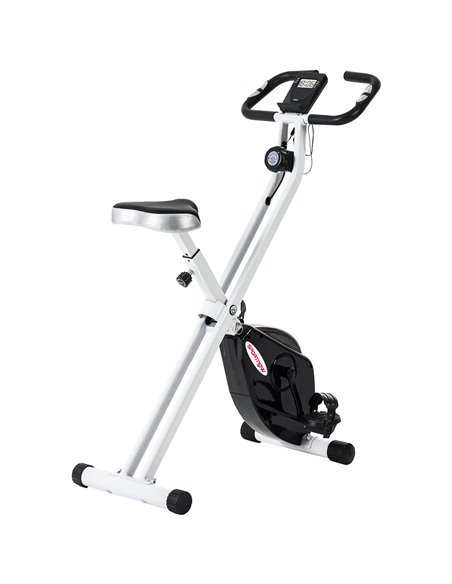 SPORTNOW Folding and Quiet Exercise Bike with 8-Level Magnetic Resistance and Heart Rate Sensor, for Home Gym, Black and White A - pic 102232 | FastDaddyshop