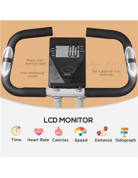 SPORTNOW Folding and Quiet Exercise Bike with 8-Level Magnetic Resistance and Heart Rate Sensor, for Home Gym, Black and White A - pic 102235 | FastDaddyshop