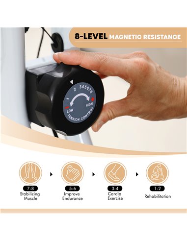 SPORTNOW Folding and Quiet Exercise Bike with 8-Level Magnetic Resistance and Heart Rate Sensor, for Home Gym, Black and White A