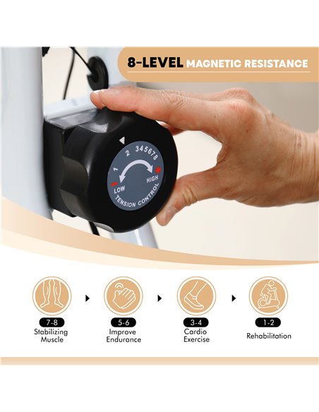 SPORTNOW Folding and Quiet Exercise Bike with 8-Level Magnetic Resistance and Heart Rate Sensor, for Home Gym, Black and White A - pic 102236 | FastDaddyshop