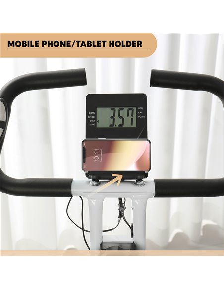 SPORTNOW Folding and Quiet Exercise Bike with 8-Level Magnetic Resistance and Heart Rate Sensor, for Home Gym, Black and White A - pic 102240 | FastDaddyshop