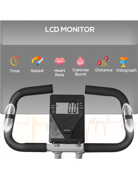 SPORTNOW Folding and Quiet Exercise Bike with 8-Level Magnetic Resistance and Heart Rate Sensor, for Home Gym, Black and Grey A9 - pic 102244 | FastDaddyshop
