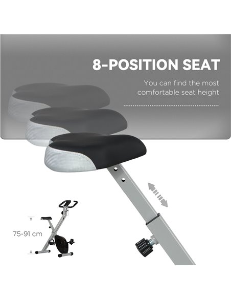 SPORTNOW Folding and Quiet Exercise Bike with 8-Level Magnetic Resistance and Heart Rate Sensor, for Home Gym, Black and Grey A9 - pic 102246 | FastDaddyshop