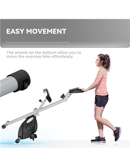 SPORTNOW Folding and Quiet Exercise Bike with 8-Level Magnetic Resistance and Heart Rate Sensor, for Home Gym, Black and Grey A9 - pic 102247 | FastDaddyshop