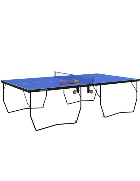 SPORTNOW 9FT Folding Table Tennis Table, with 8 Wheels, for Indoor Use - Blue A90-333V00BU - pic 102250 | FastDaddyshop