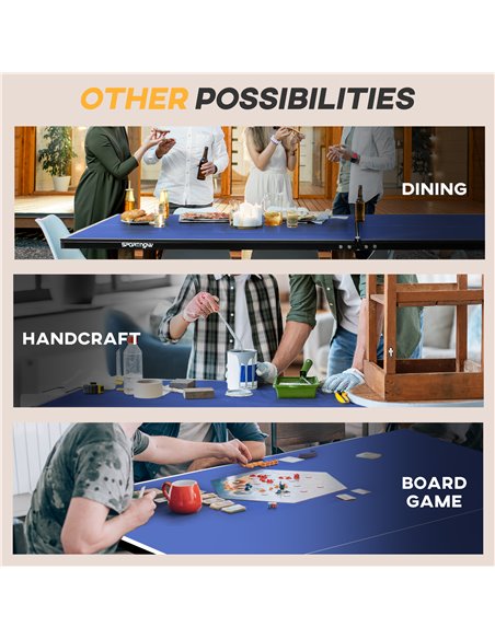 SPORTNOW 9FT Folding Table Tennis Table, with 8 Wheels, for Indoor Use - Blue A90-333V00BU - pic 102256 | FastDaddyshop