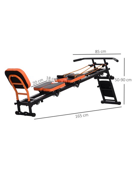 SPORTNOW Flat or Incline Home Gym Equipment, Reformer Pilates Machine, Abs Machine, Power, with Adjustable Push Up Bar A91-336V0 - pic 102261 | FastDaddyshop