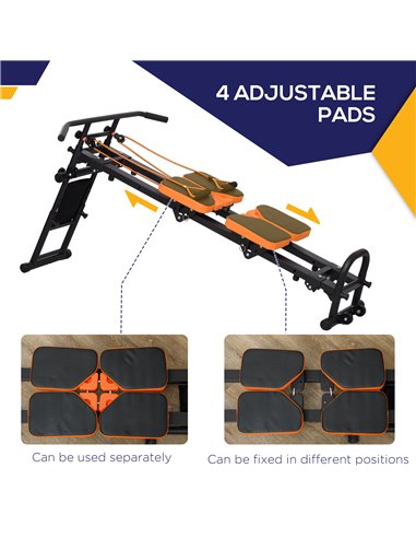 SPORTNOW Flat or Incline Home Gym Equipment, Reformer Pilates Machine, Abs Machine, Power, with Adjustable Push Up Bar A91-336V0
