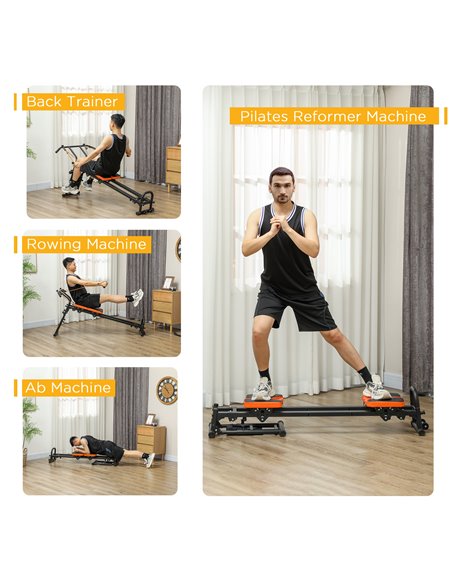 SPORTNOW Flat or Incline Home Gym Equipment, Reformer Pilates Machine, Abs Machine, Power, with Adjustable Push Up Bar A91-336V0 - pic 102265 | FastDaddyshop