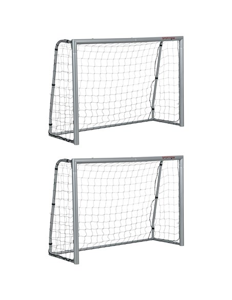 SPORTNOW 6ft x 4ft Football Goal, Set of 2 Football Net for Garden, Training Goal with Ground Stakes, Steel Frame A62-P005 - pic 102268 | FastDaddyshop
