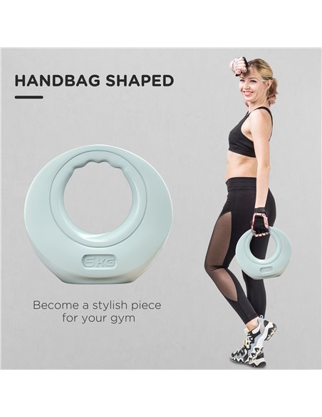 SPORTNOW 6kg Kettlebell, Soft Kettle Bell with Wide Handle for Home Gym Weight Lifting and Strength Training, Light Grey A91-361 - pic 102298 | FastDaddyshop