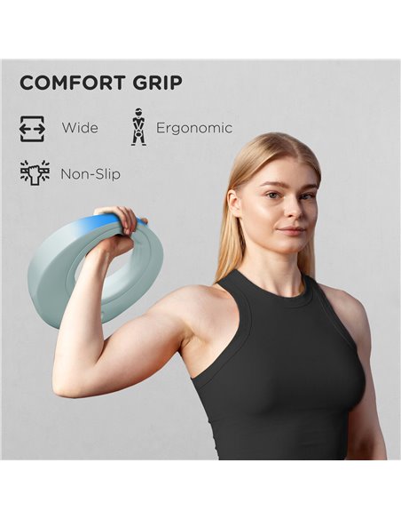 SPORTNOW 6kg Kettlebell, Soft Kettle Bell with Wide Handle for Home Gym Weight Lifting and Strength Training, Light Grey A91-361 - pic 102299 | FastDaddyshop