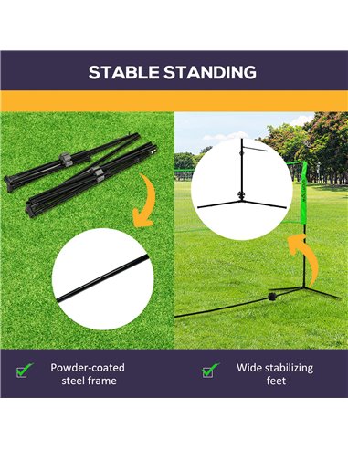 SPORTNOW Badminton Net Set, Height Adjustable Net for Pickleball, Volleyball, Badminton, with 3 Shuttlecocks, 4 Rackets A95-009V
