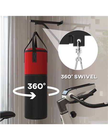 SPORTNOW Unfilled Punching Bag Set with Boxing Bag Bracket, Boxing Gloves, Hand Wraps and 360° Swivel Hook A91-350V00RD - pic 102319 | FastDaddyshop