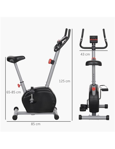 SPORTNOW Quiet Exercise Bike with 8-Level Magnetic Resistance and Heart Rate Sensor, for Home Gym, Grey and black A90-366V00GY