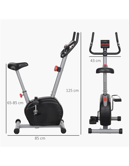 SPORTNOW Quiet Exercise Bike with 8-Level Magnetic Resistance and Heart Rate Sensor, for Home Gym, Grey and black A90-366V00GY - pic 102324 | FastDaddyshop