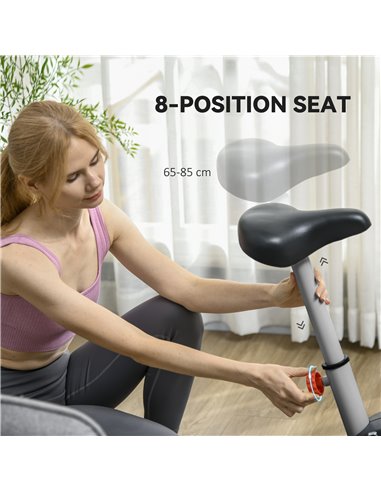 SPORTNOW Quiet Exercise Bike with 8-Level Magnetic Resistance and Heart Rate Sensor, for Home Gym, Grey and black A90-366V00GY