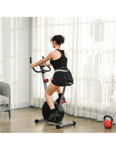 SPORTNOW Quiet Exercise Bike with 8-Level Magnetic Resistance and Heart Rate Sensor, for Home Gym, Grey and black A90-366V00GY