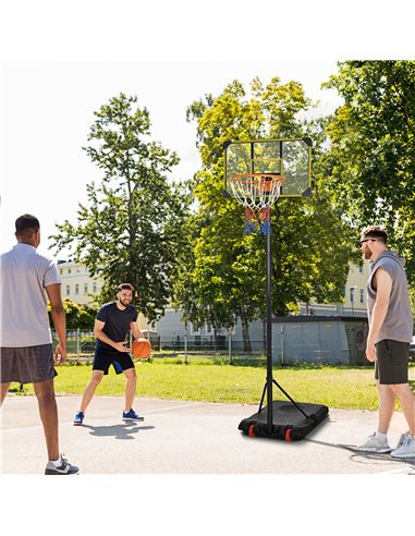 SPORTNOW Height Adjustable Basketball Hoop and Stand with Firm Backboard and Weighted Base, Portable Wheels, Yellow A61-041V00YL