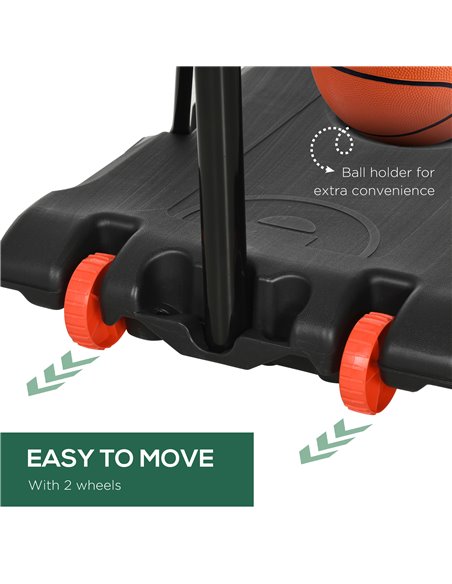 SPORTNOW Height Adjustable Basketball Hoop and Stand with Firm Backboard and Weighted Base, Portable Wheels, Yellow A61-041V00YL - pic 102345 | FastDaddyshop