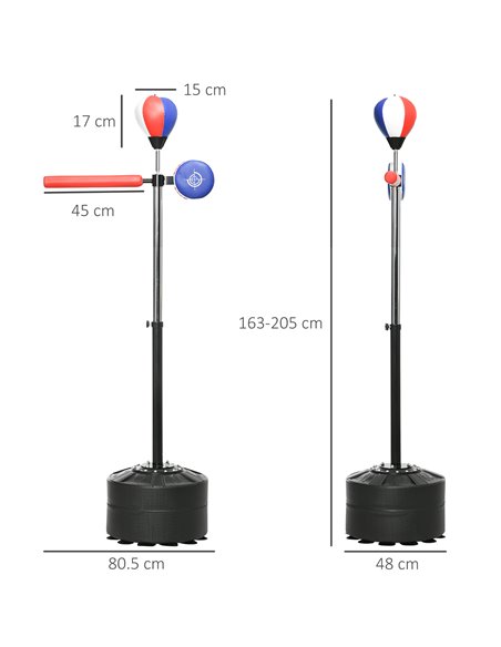 SPORTNOW Adjustable Speed Bag, Boxing Bag, with Stand, Reflex Bar, Punching Pad, Multicolour A91-247V00MX - pic 102360 | FastDaddyshop