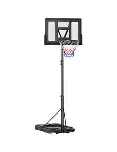 SPORTNOW Basketball Hoop Outdoor, Basketball Hoop and Stand with 10-Level Adjustable Height, Weighted Base, Portable on Wheels, 
