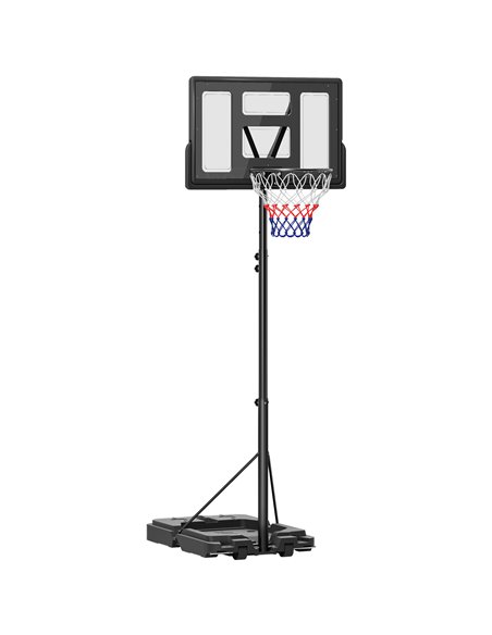 SPORTNOW Basketball Hoop Outdoor, Basketball Hoop and Stand with 10-Level Adjustable Height, Weighted Base, Portable on Wheels,  - pic 102367 | FastDaddyshop