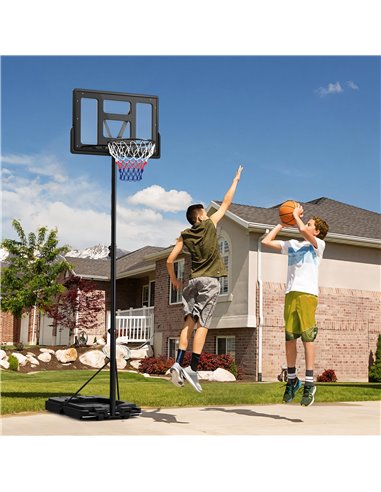 SPORTNOW Basketball Hoop Outdoor, Basketball Hoop and Stand with 10-Level Adjustable Height, Weighted Base, Portable on Wheels, 