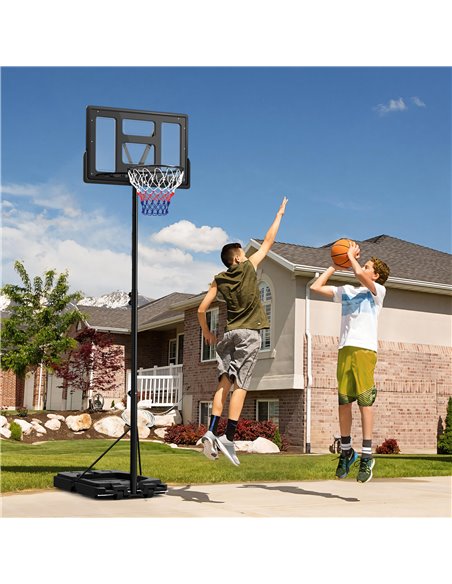 SPORTNOW Basketball Hoop Outdoor, Basketball Hoop and Stand with 10-Level Adjustable Height, Weighted Base, Portable on Wheels,  - pic 102368 | FastDaddyshop