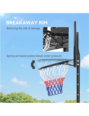 SPORTNOW Basketball Hoop Outdoor, Basketball Hoop and Stand with 10-Level Adjustable Height, Weighted Base, Portable on Wheels, 