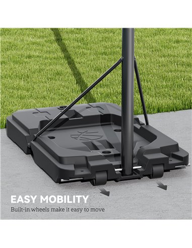 SPORTNOW Basketball Hoop Outdoor, Basketball Hoop and Stand with 10-Level Adjustable Height, Weighted Base, Portable on Wheels, 