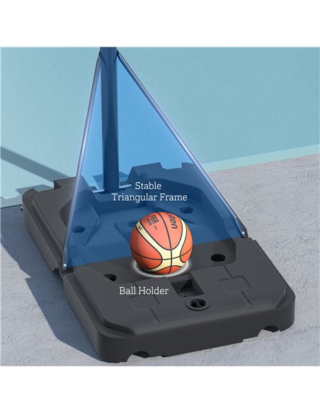 SPORTNOW Basketball Hoop Outdoor, Basketball Hoop and Stand with 10-Level Adjustable Height, Weighted Base, Portable on Wheels,  - pic 102375 | FastDaddyshop