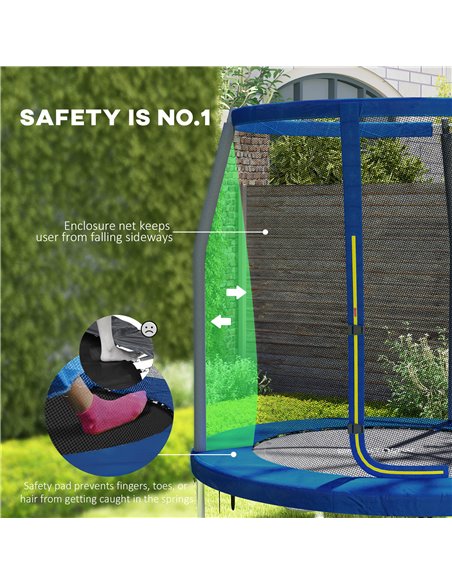 SPORTNOW 6ft Trampoline with Safety Enclosure Net, Steel Frame Outdoor Trampoline, Jumping Mat with Edge Safety Cover for Fitnes - pic 102397 | FastDaddyshop