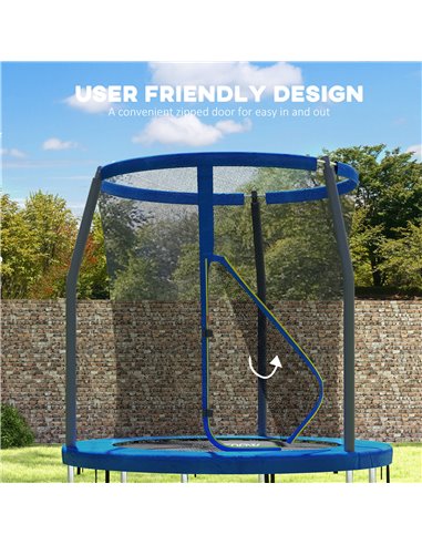 SPORTNOW 6ft Trampoline with Safety Enclosure Net, Steel Frame Outdoor Trampoline, Jumping Mat with Edge Safety Cover for Fitnes