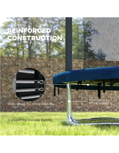 SPORTNOW 6ft Trampoline with Safety Enclosure Net, Steel Frame Outdoor Trampoline, Jumping Mat with Edge Safety Cover for Fitnes
