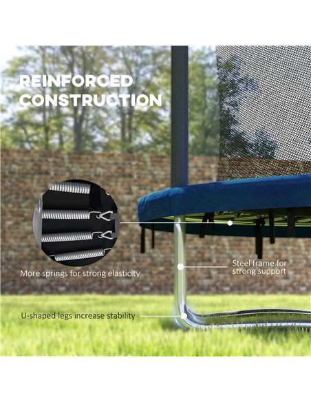 SPORTNOW 6ft Trampoline with Safety Enclosure Net, Steel Frame Outdoor Trampoline, Jumping Mat with Edge Safety Cover for Fitnes - pic 102400 | FastDaddyshop