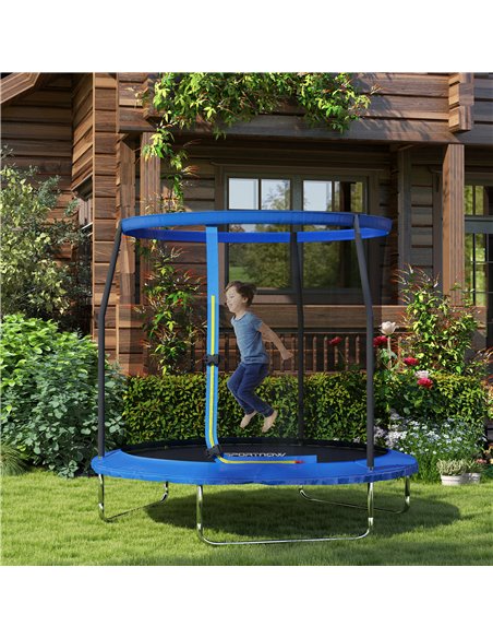 SPORTNOW 8ft Trampoline with Safety Enclosure Net, Steel Frame Outdoor Trampoline, Jumping Mat with Edge Safety Cover for Fitnes - pic 102404 | FastDaddyshop
