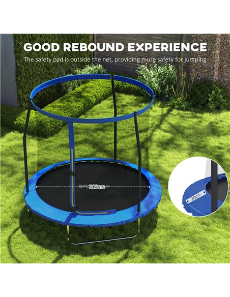 SPORTNOW 8ft Trampoline with Safety Enclosure Net, Steel Frame Outdoor Trampoline, Jumping Mat with Edge Safety Cover for Fitnes - pic 102407 | FastDaddyshop