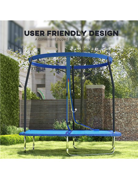 SPORTNOW 8ft Trampoline with Safety Enclosure Net, Steel Frame Outdoor Trampoline, Jumping Mat with Edge Safety Cover for Fitnes - pic 102408 | FastDaddyshop