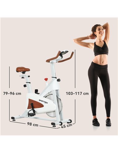 SPORTNOW Indoor Exercise Bike, Quiet Stationary Bike, Stylish Cycling Machine with Adjustable Seat and Resistance, LCD Monitor, 