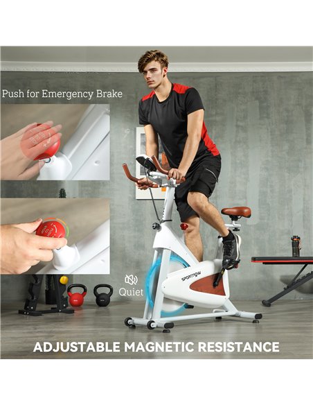 SPORTNOW Indoor Exercise Bike, Quiet Stationary Bike, Stylish Cycling Machine with Adjustable Seat and Resistance, LCD Monitor,  - pic 102415 | FastDaddyshop