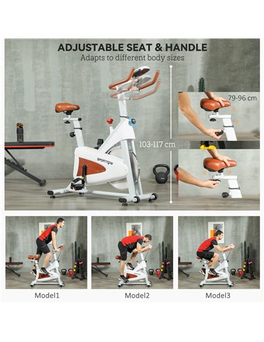SPORTNOW Indoor Exercise Bike, Quiet Stationary Bike, Stylish Cycling Machine with Adjustable Seat and Resistance, LCD Monitor, 