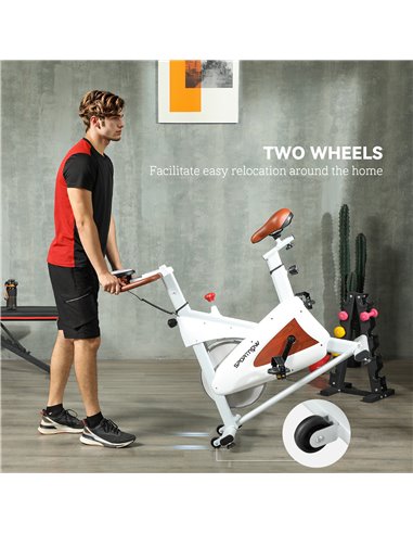 SPORTNOW Indoor Exercise Bike, Quiet Stationary Bike, Stylish Cycling Machine with Adjustable Seat and Resistance, LCD Monitor, 